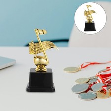 Golden Plastic Music Trophy Durable Small Award for Competitions and Decor