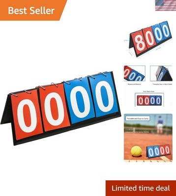 Tabletop Scoreboard - 4-Digit Scorekeeper for Basketball & More