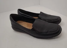 Easy Spirit Loafer Slip On Shoes Womens Size 6.5 Black Faux Leather Casual