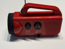 Red Vintage Survivor By Computron FM/AM Radio W/Light  Siren Flashlight WORKS