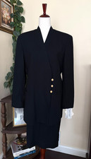 Jones Wear Vintage Black Skirt Suit Set sz 14 Worsted Wool NWT