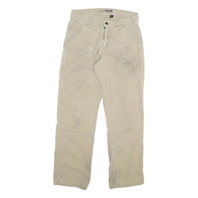 CARHARTT Herren Baumwollmischung Beige Bequemer Gerade Hose W30 L30 Bekleidung