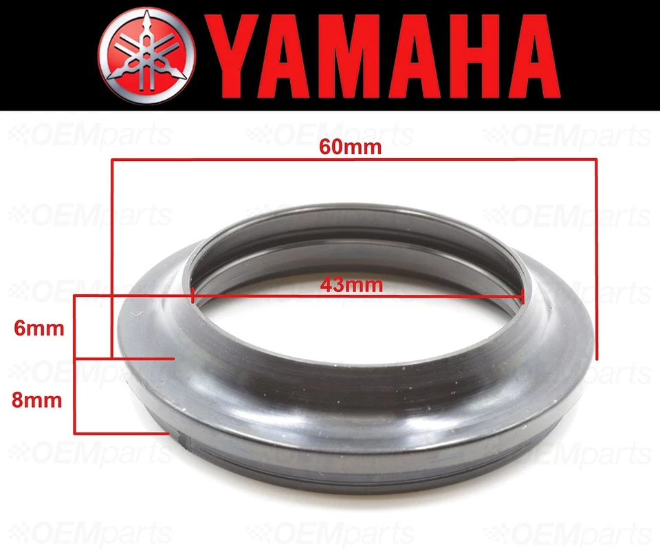 Juego de (2) sellos antipolvo de horquilla delantera Yamaha (ver tabla de montaje) #4PU-23144-00-00 Foto 3 de 3