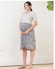 Seraphine Print Rib Knit Detachable Top 2 In 1 Nursing Maternity Dress Size 14