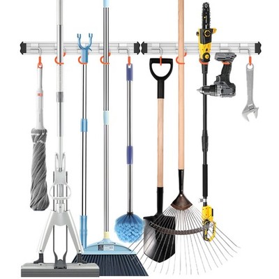 Mop and Broom Holder Wall Mount Garden Tool Rack Organizer, Modern Style,Mova...