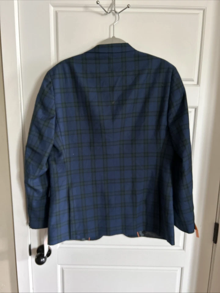 Steven land men’s blazer blue and green tartan $499 - Image 4 of 4