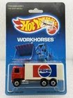 Hot Wheels Vintage 1986 Hiway Hauler Workhorses  Pepsi   Malaysia  Nice Card