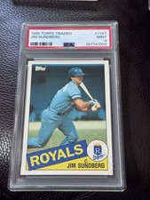 1985 TOPPS TRADED BASEBALL CARD PSA 9 JIM SUNDBERG KANSAS CITY ROYALS