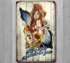 Captain Morgan Spiced Rum 8 x 12 Vintage Novelty Metal Sign New!