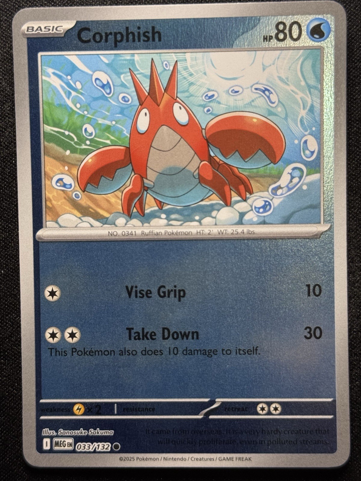 Corphish 033/132 Me01: Mega Evolution Reverse Holo NM