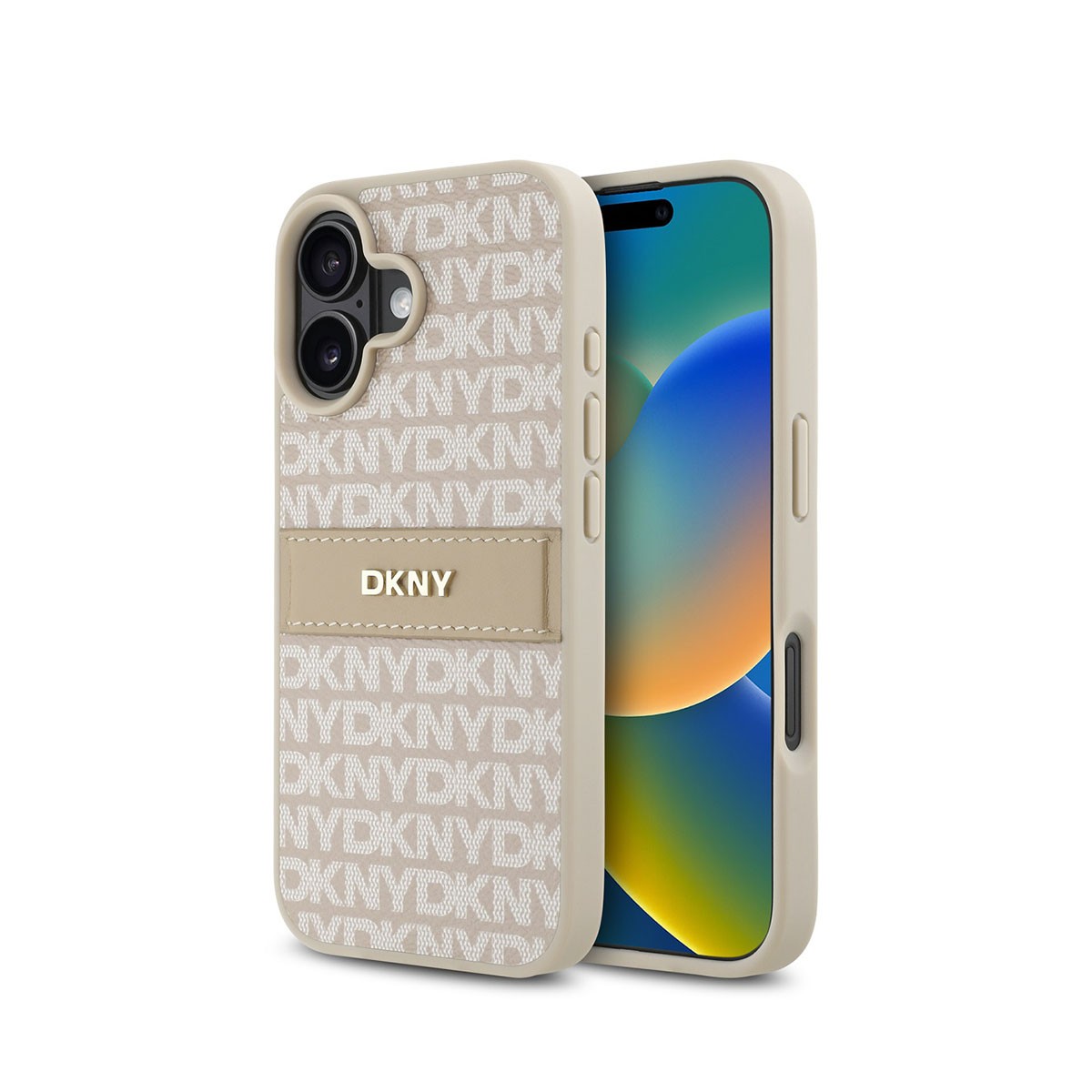 Coque iPhone 16 Plus chic en silicone noir avec logo métallique Repeat - 2