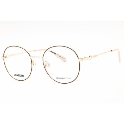 Moschino Love Women's Eyeglasses White Gold Metal Round Frame MOL617/TN 0B4E 00