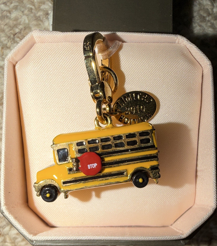 NEW Juicy Couture 2010 School Bus Key Chain / purse Charm 