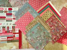 🌈 8x8" PAPER LOT 55pc Cosmo Cricket PATTERN CARDSTOCK Kit Scrapbook Card Making