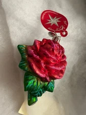 Radko Ornament w/ tag - "American Beauty" - red rose