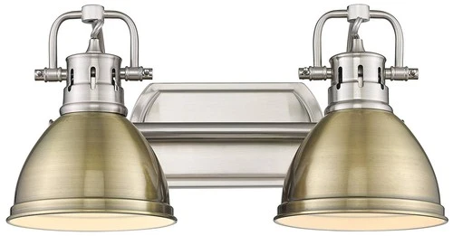 Duncan 16 1/2" Wide Pewter and Aged Brass 2-Light Bath Light - Picture 3 of 5