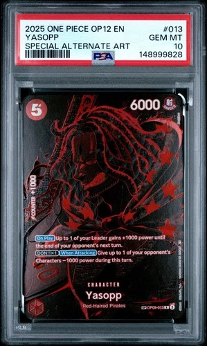 2025 ONE PIECE OP12 LEGACY OF THE MASTER OP09-013 YASOPP SP ALT ART PSA 10