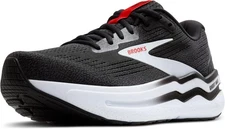 Brooks Men’s Ghost Max 2 Running and Walking Shoes 11.5, Black/White/Fiery Red 