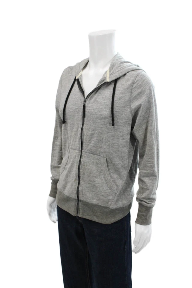 Rag & Bone Mens Cotton Full Zippered Hooded Basic Jacket Gray Size M - Image 2 of 4
