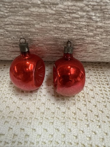 2 adornos navideños vintage de vidrio de mercurio rojo con motivo de estrella de doble sangría Alemania - Imagen 17 de 21