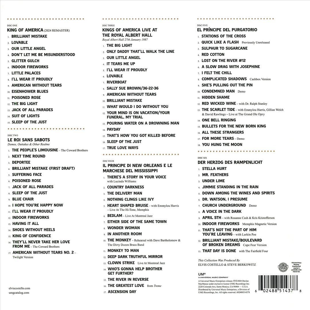 Elvis Costello/ キング・オブ・アメリカ&アザー・レルムズ 6CD