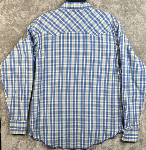 Wrangler Men's Snap Long Sleeve Shirt XL Multicolor Plaid Stiched Yoke - Picture 3 of 10