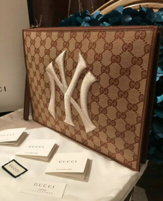 GUCCI NY Yankees ロゴバックパック グッチNYヤンキース バックパック ベージュ/ブラウン ユニ