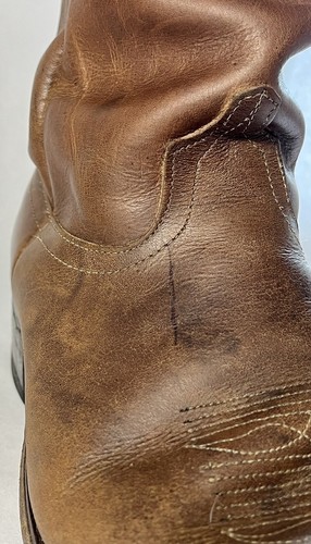 Pre-Owned Laredo Brown Leather Cowboy Boot, Men's Size 9.5 EE #28 5654 Boot Tip - Picture 14 of 24