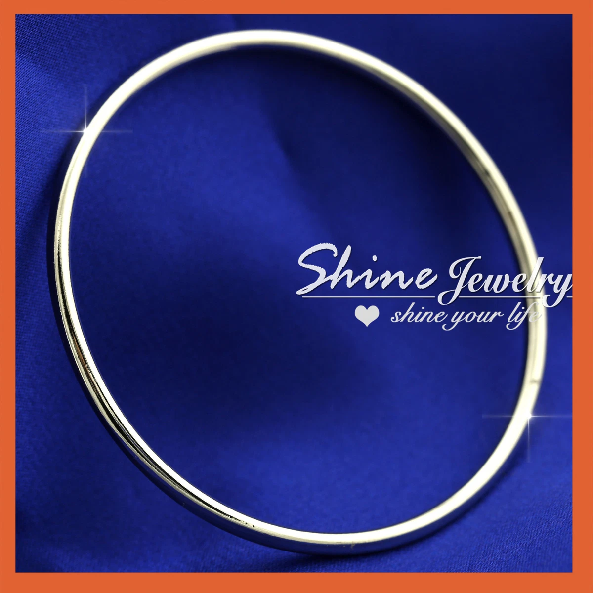 18K PLAIN GOLD GF GOLF ROUND WOMEN GIRL SOLID ETERNITY BAND BANGLE BRACELET GIFT
