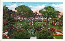 Winter Home Mr John D Rockefeller Ormond Beach FL Florida VTG Postcard EC Kropp