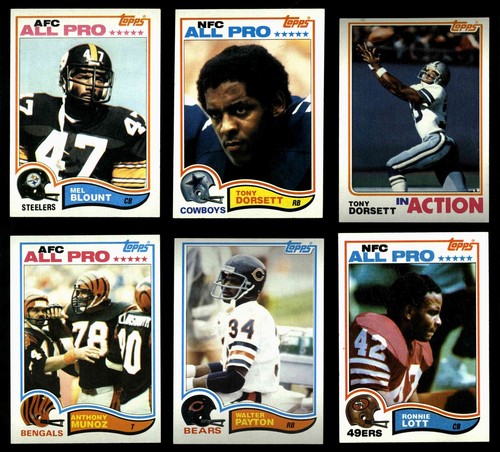 1982 Topps Football Complete Set (528) Avg Card NM-MT Dorsett Payton Montana - 第 1/5 張圖片