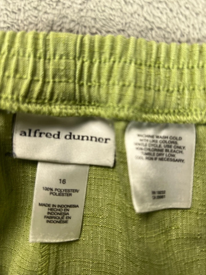 Alfred Dunner женщин 16 брюки лот из 2 коричневый зеленый тянуть на сплетенный 36 x 259 эластичный - Изображение 2 из 4