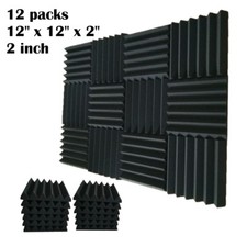 12 pcs 2x12x12 IN Premium Acoustic Foam Panel Tile Wall Record Studio Soundproof