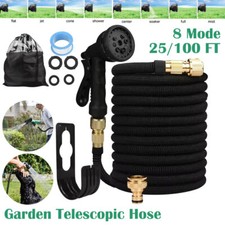 25/100ft Garden Hose Water Gun For Car Cleaning Wash Machine Watering Sprinkler