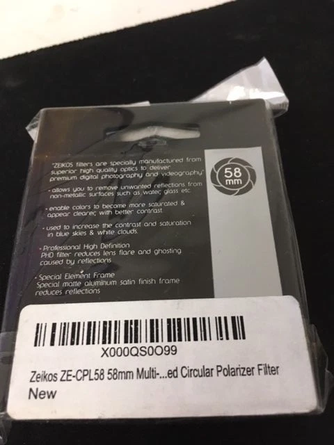 Zeikos Digital Multi-Coated Professional High Definition Circular Polarizer 58mm - Image 3 of 3
