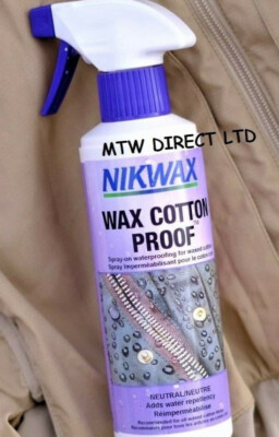 Nikwax Wax Cotton Proof is spray-on waterproofing for waxed cotton