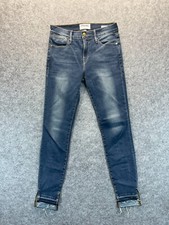 Frame Jeans Women's 26 Le High Skinny Dark Blue Stretch Denim High Rise Raw Hem