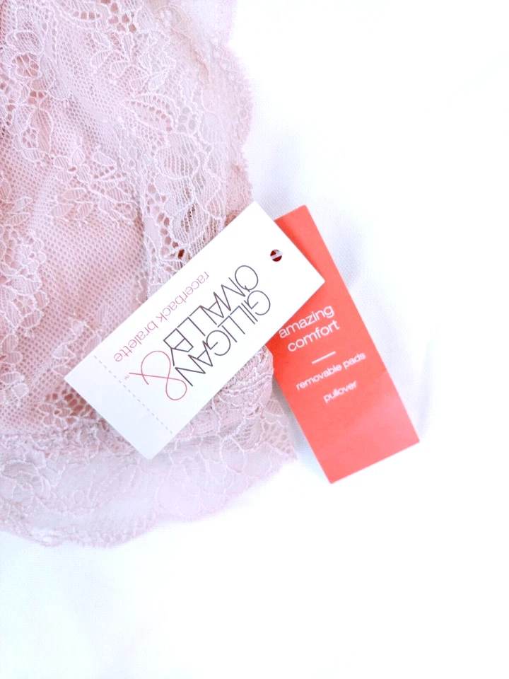 Gilligan O'Malley Racerback Bra Bralette Size XL Lace - No Padding Wireless PINK - Image 4 of 4