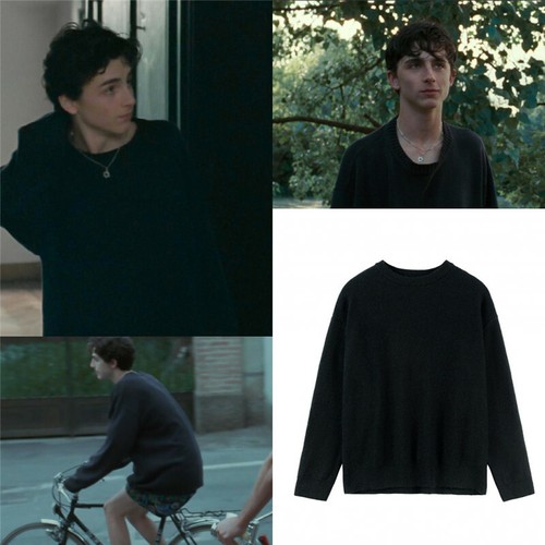 Pull Me By Your Name Andre CMBYN Elio noir col rond sweats à capuche haut SWEATS - Photo 1/12