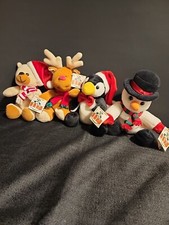 Lot Of 4Vintage Sears Ho Ho Bears. Teddy Bear, Reindeer, Penquin, And Snowman.
