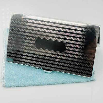 Tiffany ID Business Card Holder Machined Turned Engravable in Sterling Silver