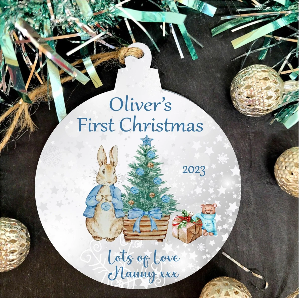Personalised baby's hotsell first christmas bauble