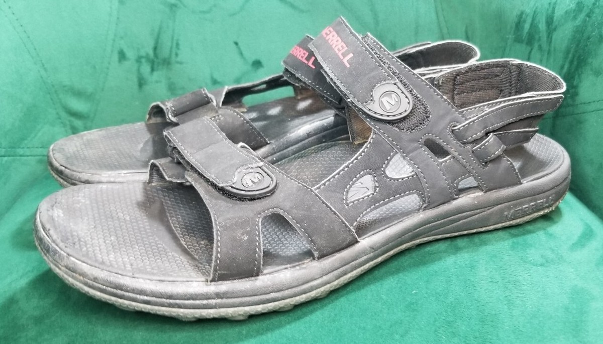 Merrell Mens Sandals 13 Black Aurora Red Performance Hiking Gorpcore‎ Ourdoors Merrell Black Aurora Red Slip On Sandals Black Color Men main image 3
