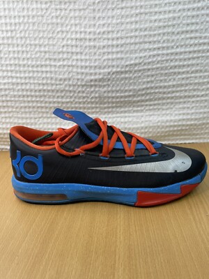 Nike KD VI “Thunder Away” Black Blue Orange 599477-002 GS Size