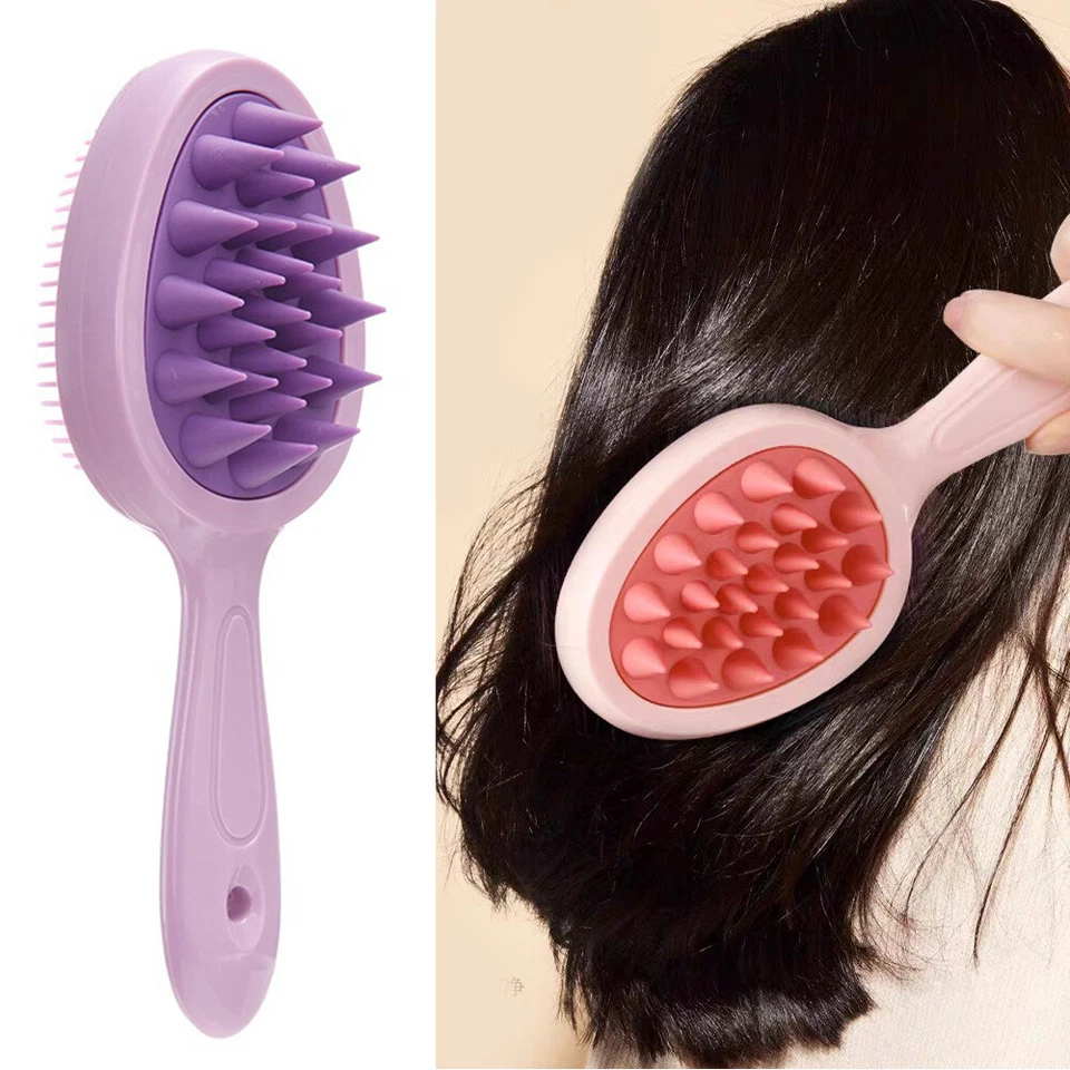 Double Side Scalp Massage Comb Shampoo Brush Soft Body Shower Hair Brushes 2in1 - Image 3 of 4