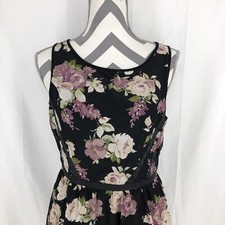 Three Pink Hearts Black Floral Sleeveless Zip Back Mini Dress 9