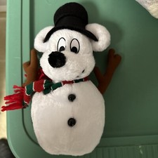 Walt Disney World Mickey Mouse Snowman polyethylene pellets Bean Bag Plush 11"