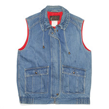 Vintage Eddie Bauer Womens 90s Blue Regular Denim Gilet M
