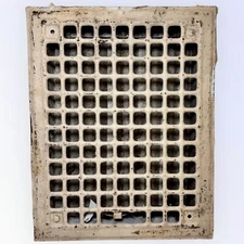 Antique Iron Heating Grate Cover Vent Register Square DESIGN 14 X 11”
