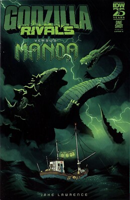 Godzilla Rivals Vs. Manda #1 one shot cover A Jake Lawrence kaiju sea dragon IDW